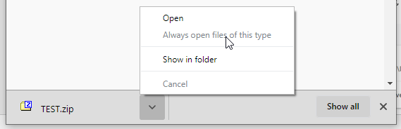 Obriu les baixades automàticament a Chrome