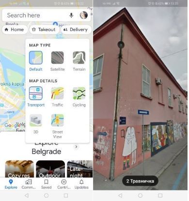 Open Street View in de Google Maps-app