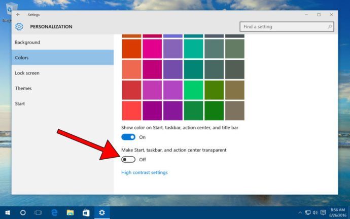 Windows 10 robí priehľadný hlavný panel