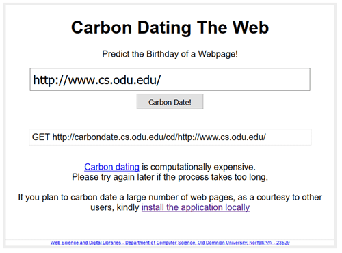 Carbon Dating The Web