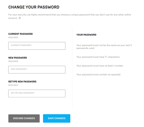 Cambia la password