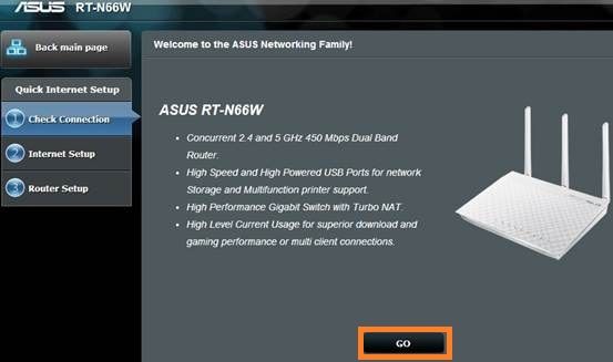 قم بإعداد جهاز Asus Router