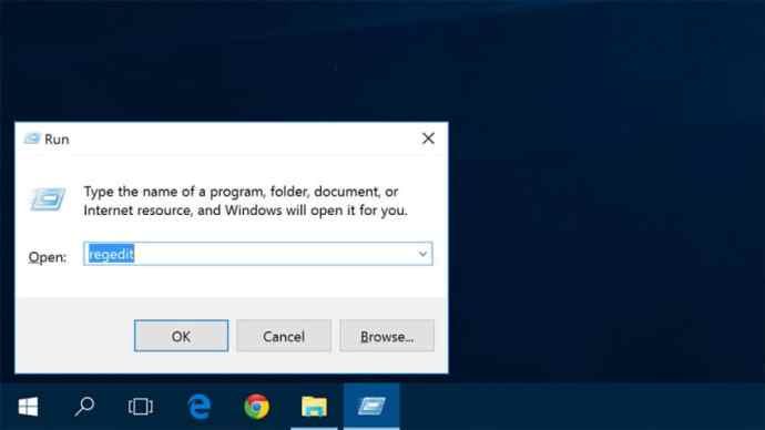 Windows 10 kører regedit