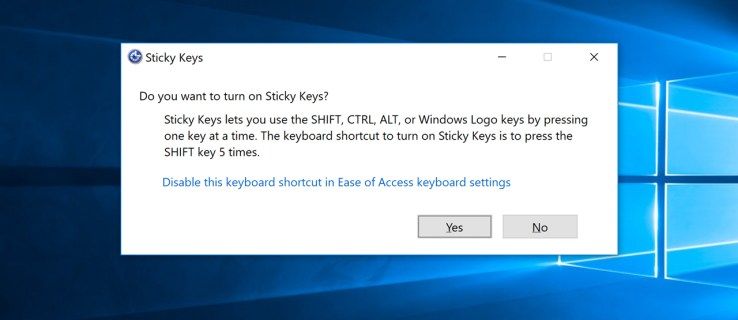 Windows 10 : 고정 키 경고 및 경고음 비활성화