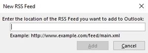Přidejte nový RSS kanál