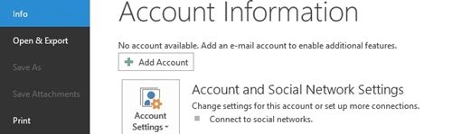 Configuración de cuenta y red social
