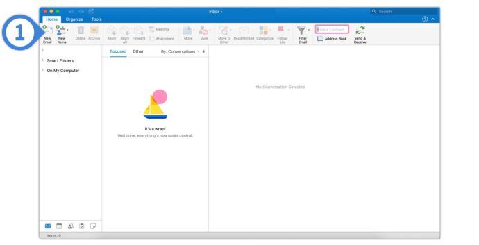 Outlook Mac ny e-post
