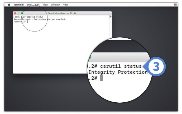 mac preveri zaščito integritete sistema