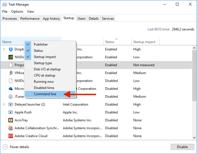 Windowsin tehtävänhallinta tuntematon ohjelma komentorivisarakkeessa