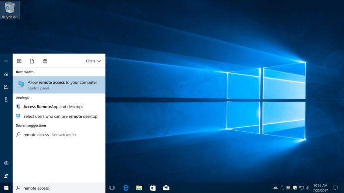 Windows 10 разрешает удаленный доступ