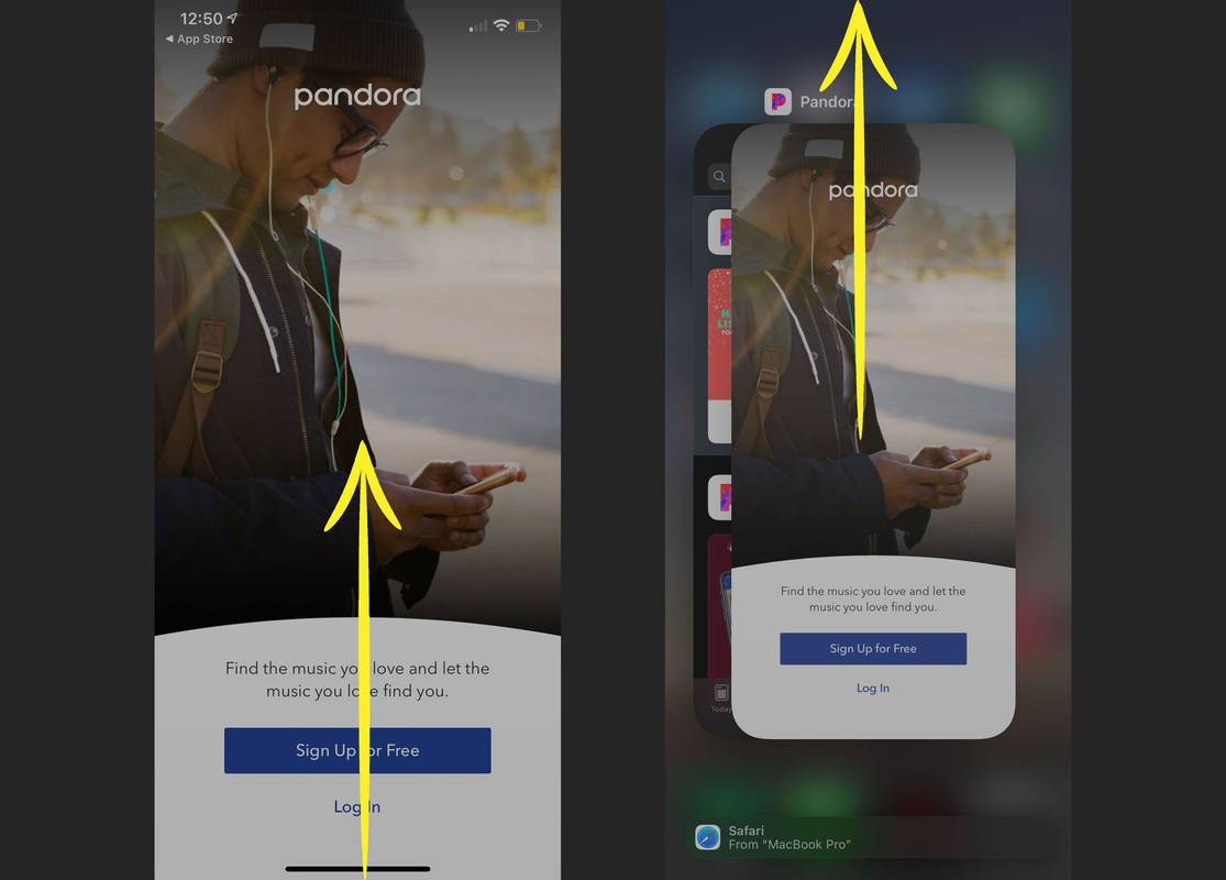 Pandora sluiten via de app-switcher in iOS