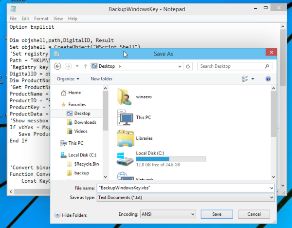 „Windows“ atsarginės kopijos produkto raktas