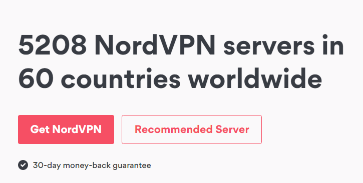 Domovská stránka NordVPN