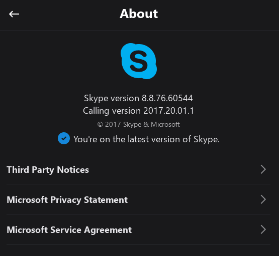 Podgląd Skype 8.8.0