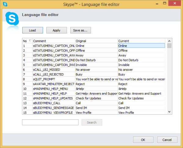 Uložte jazyk Skype