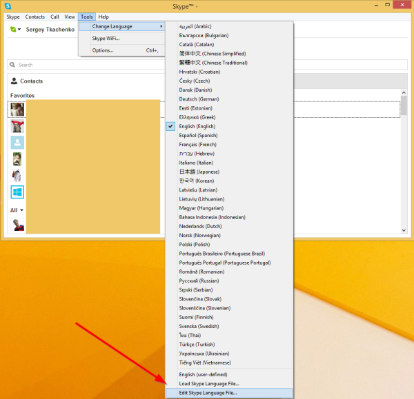Editor file Bahasa Skype