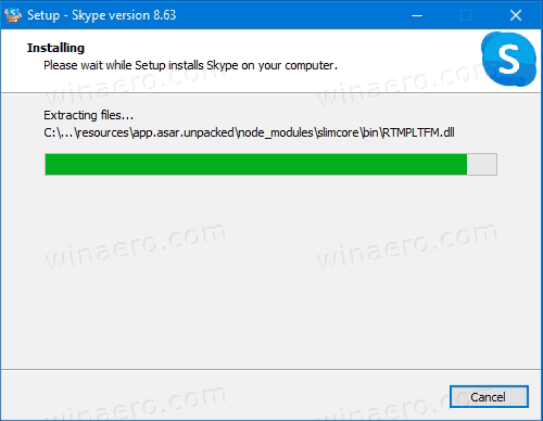Κοινή χρήση με το μενού περιεχομένου Skype Προστέθηκε από την εφαρμογή Skype Desktop