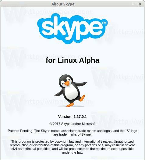Skype dla Linuksa 1.17.0