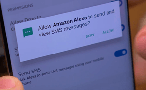 autoriser Amazon Alexa à envoyer et afficher des messages SMS