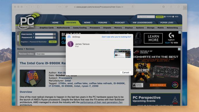 веб-сайт с сафари с бесплатной доставкой с Mac на ipad