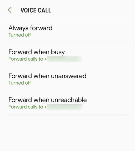 android call frowarding