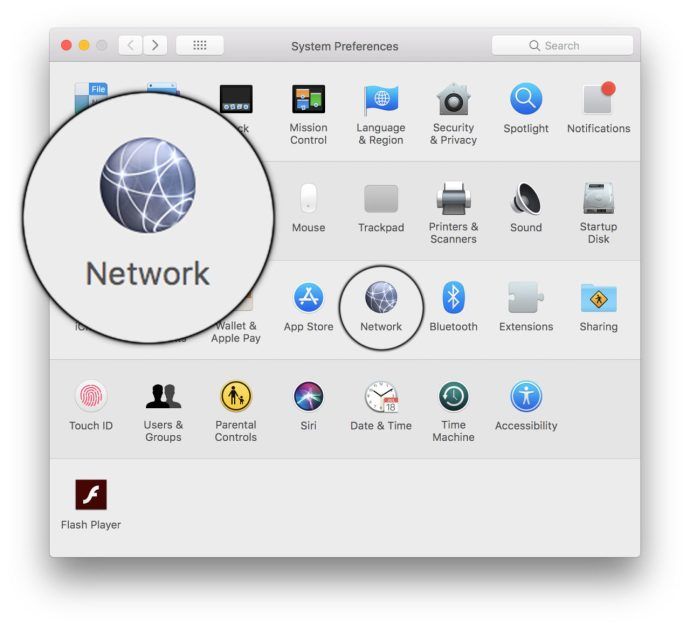 network ng mga kagustuhan mac system