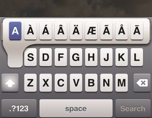 klávesnice iOS