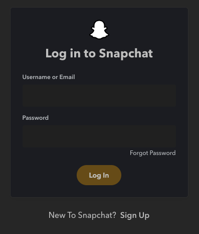 Snapchat log in