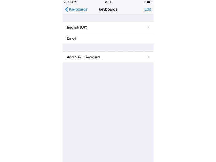 Com canviar el teclat a iOS 8-3