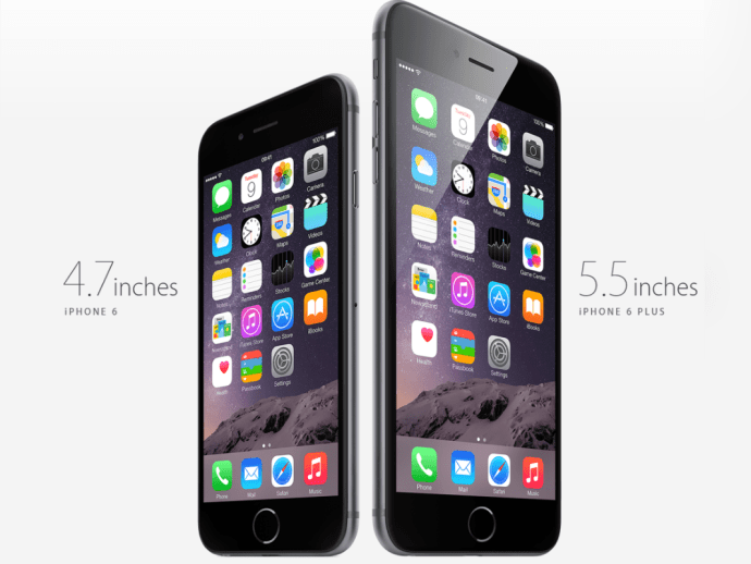 skjerm: iPhone 6 vs iPhone 6 Plus hoved