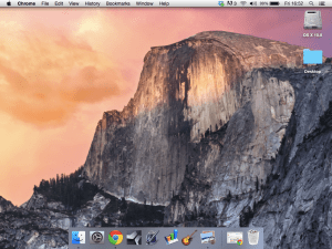 Ang OS X 10.10 Yosemite desktop ay may mas malapad na mga icon, isang mas pantulog na Dock at isang bagong font ng system