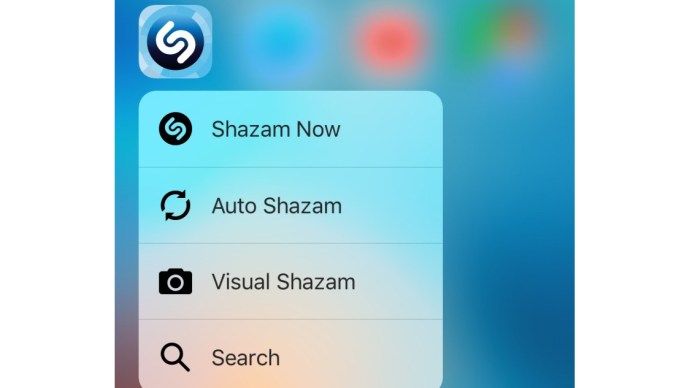 aplicación de apple-3d-touch-shazam