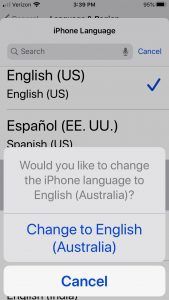 การตั้งค่าภาษาและภาษาถิ่นของ iOS