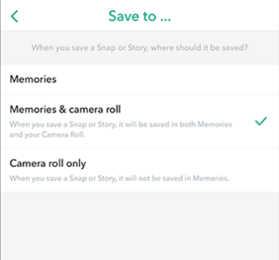 A Snapchat-történetek automatikus mentése
