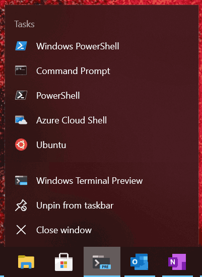 Hipersaites Windows terminālā
