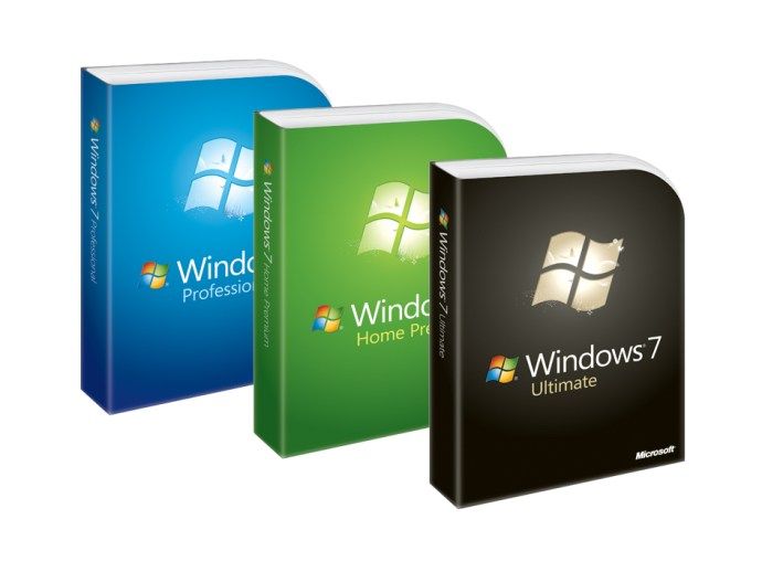 Scatti in scatola di Windows 7