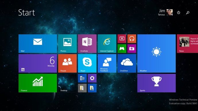 Úvodní obrazovka systému Windows 10