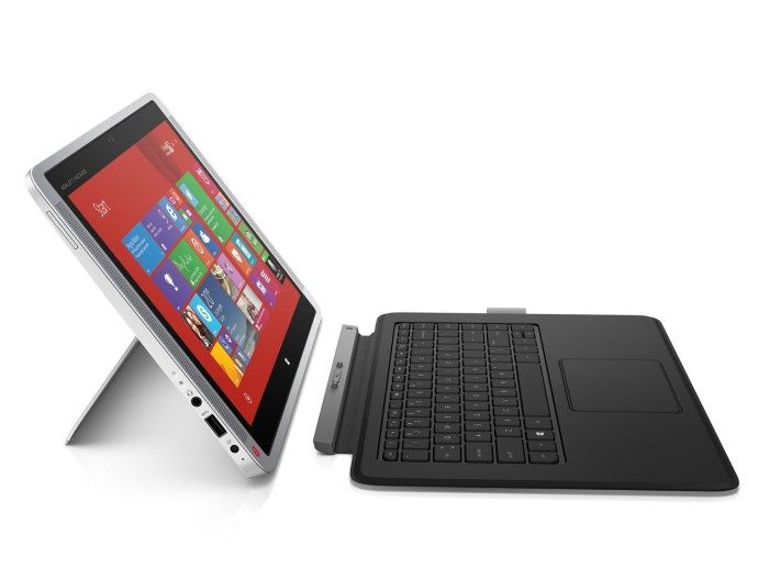 HP Envy X2 13 - vue latérale de la tablette et du clavier