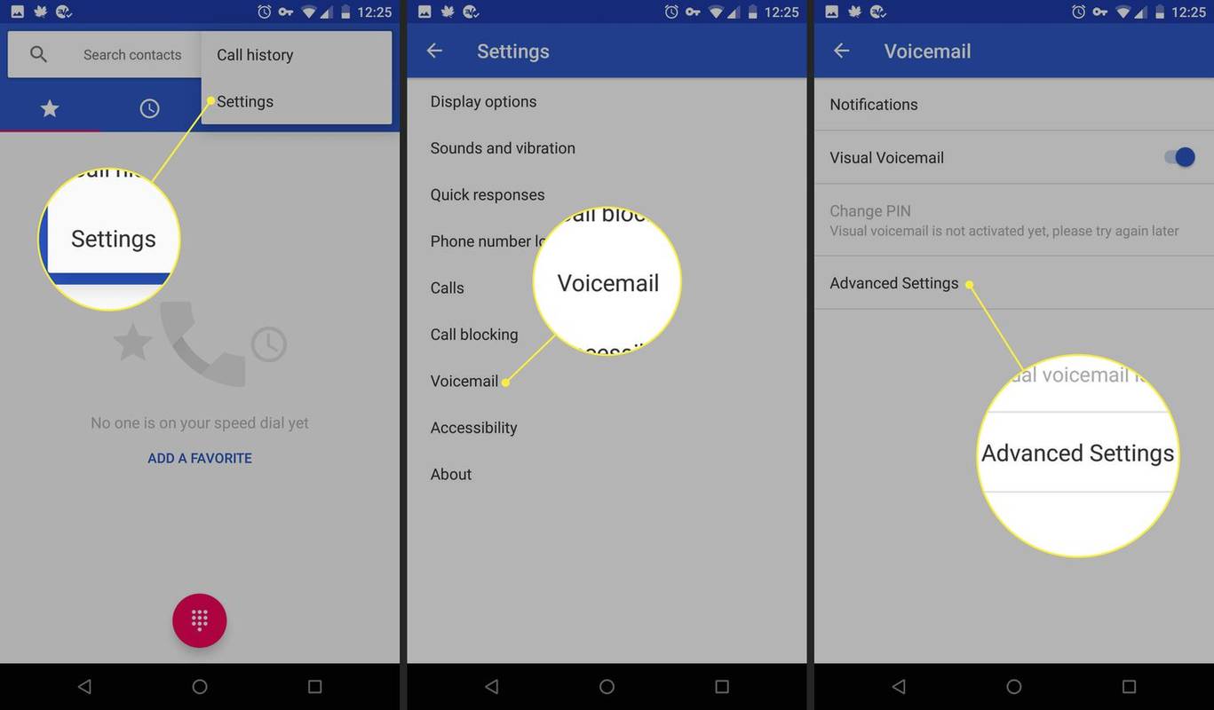 Mga advanced na setting ng Voicemail sa isang Android phone