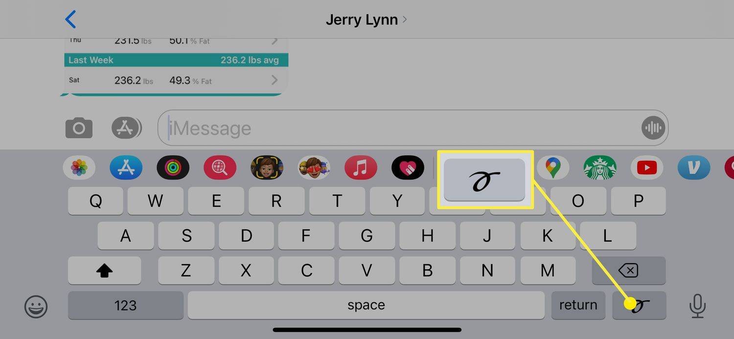 La opción Sketch en el teclado del iPhone.