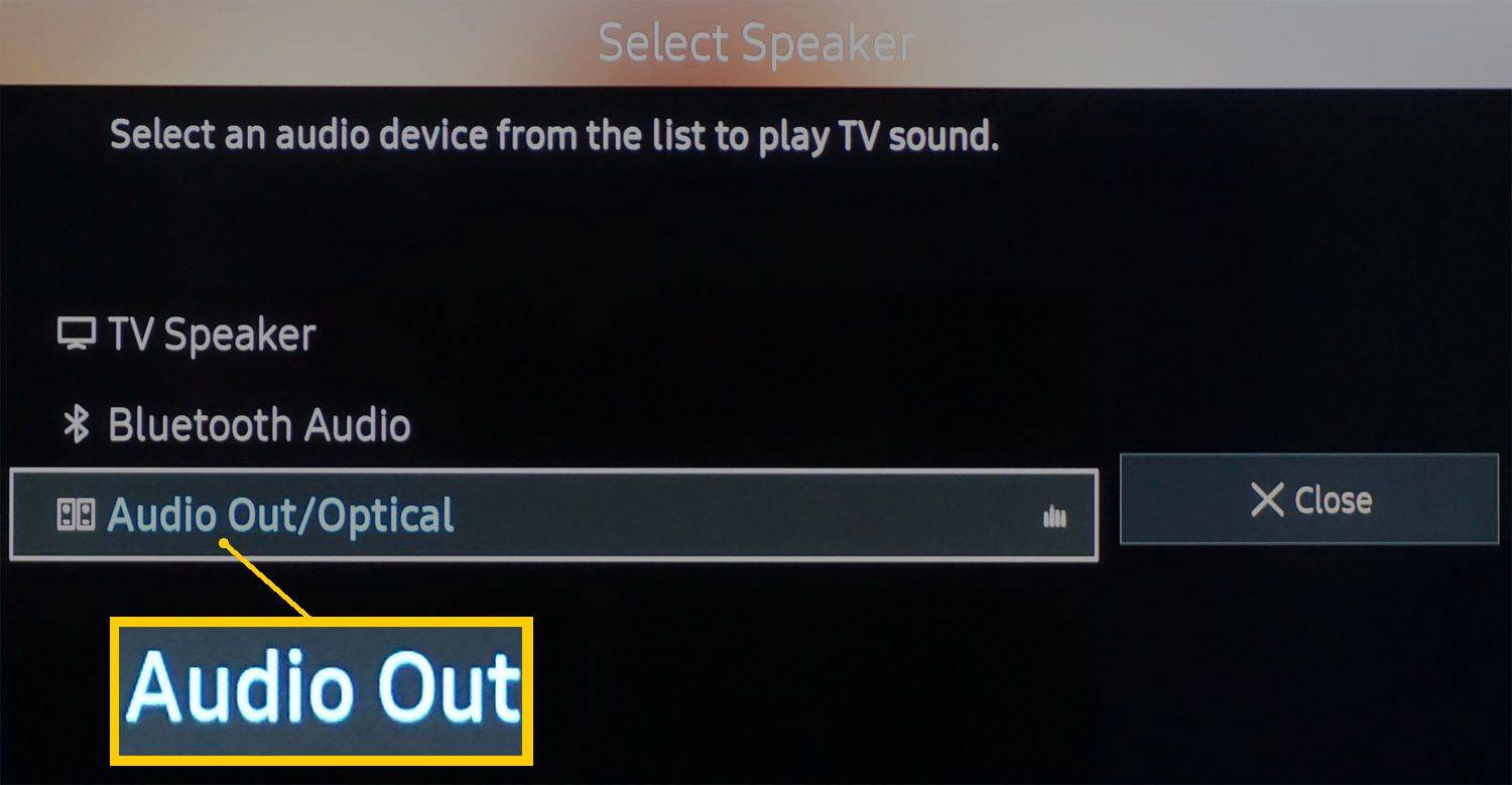 TV 사운드 설정 메뉴 예 - 아날로그 오디오 출력