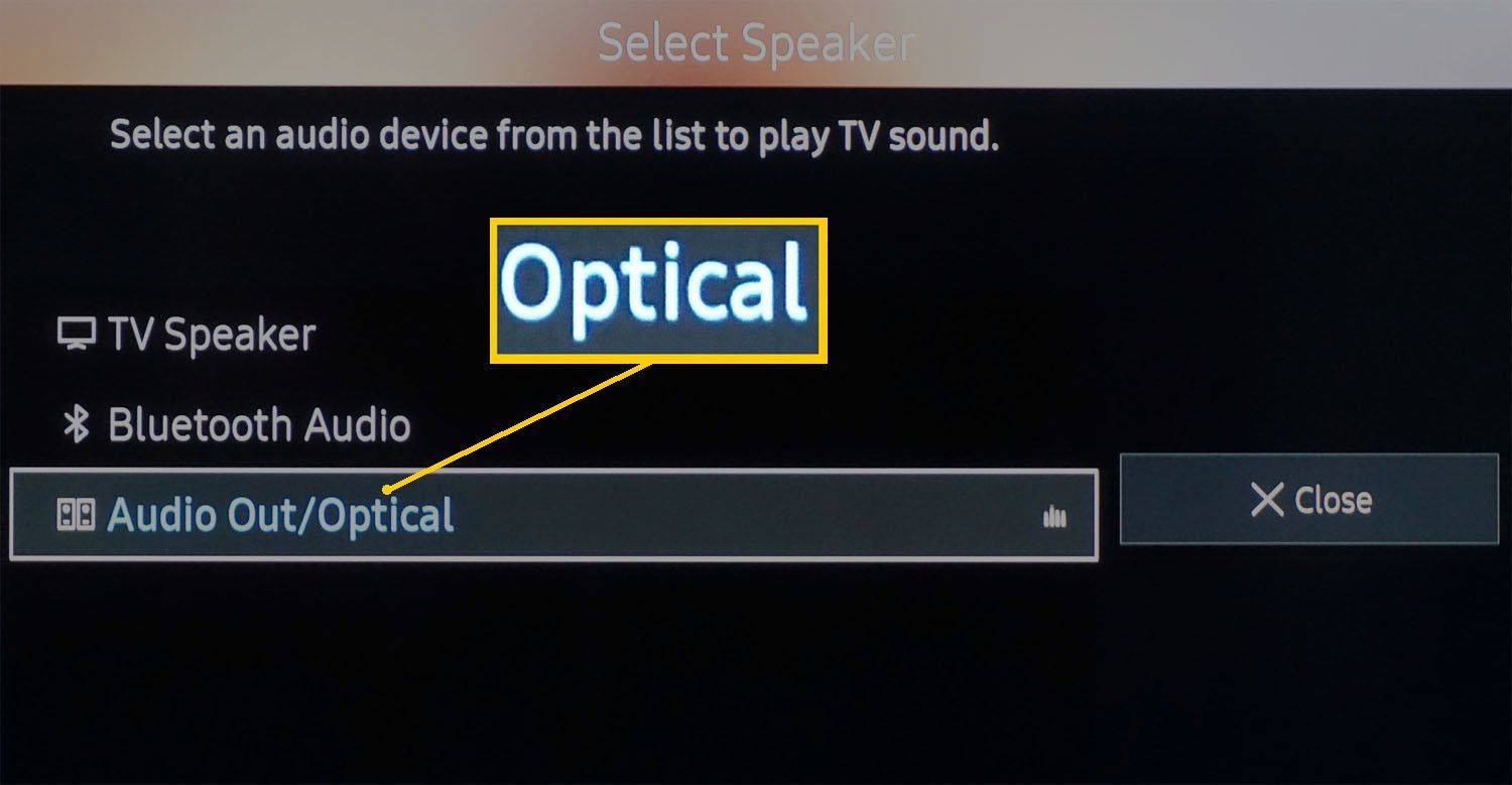 Contoh Menu Pengaturan Suara TV – Keluaran Audio Digital