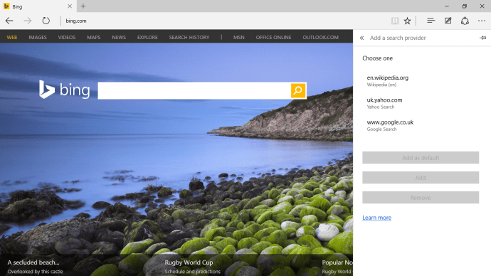 Tipy, triky a pomoc pre Windows 10 - Bing do Vyhľadávania Google