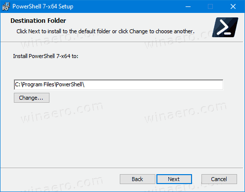 PowerShell 7 w menu kontekstowym systemu Windows 10