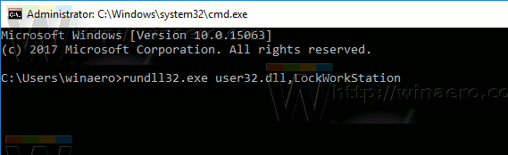 قفل Windows 10 من Cmd