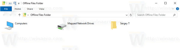 Windows 10 Offline Files Mappgenväg på skrivbordet
