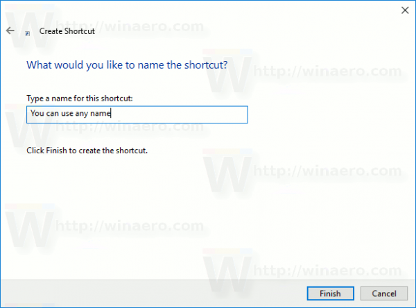 Any Name Shortcut Windows 10