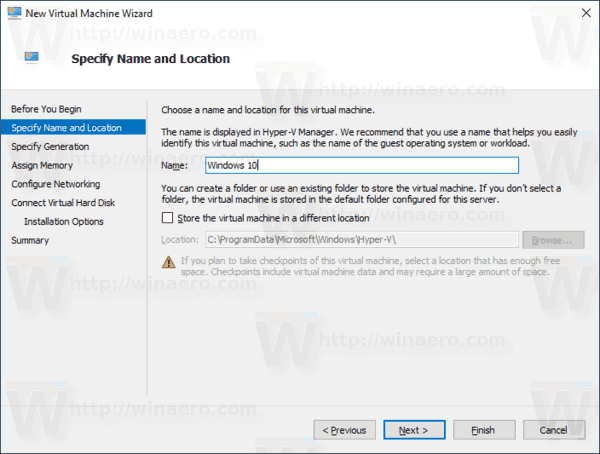 Windows 10 Opprett ny VM 3