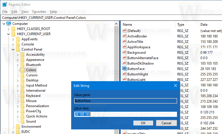 Butang Wajah Windows 10 Custom 2