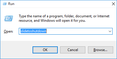 Windows Voer slidetoshutdown uit